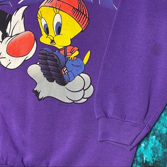 Vintage Looney Tunes Sweatshirt 90s XL Tweety Bird - Picture 5 of 12